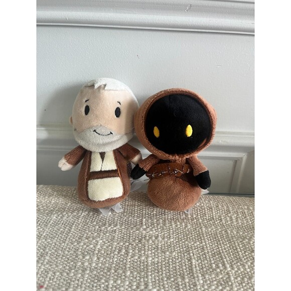 Lot Of 2 Hallmark Itty Bittys Star Wars Obi-Wan Kenobi & Jawa 4" Stuffed Plush - Picture 2 of 5